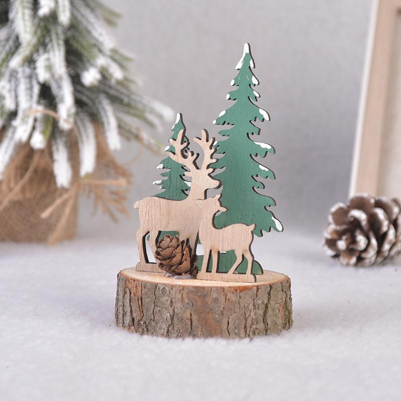 New Christmas Products, Christmas, Ins, Wooden, Christmas Tree Tabletop Decorations, Santa Claus, Holiday Supplies