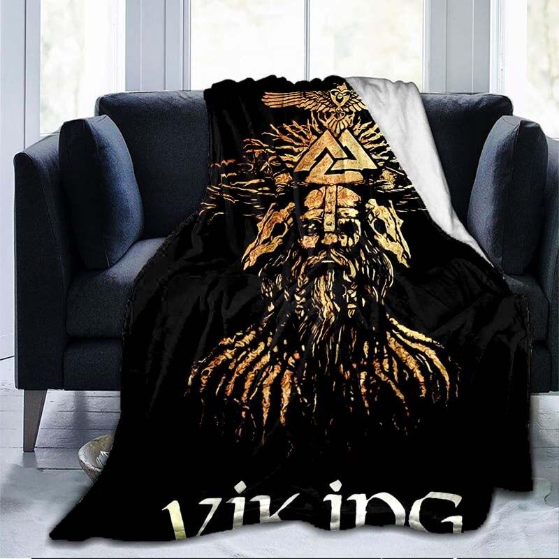 The Vikings Ancient Scandinavian Norse Runes Axes 3D Soft Throw Blanket  Lightweight Flannel Blanket