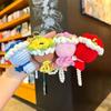 Rose Knitted Flower Pendant Sweet Car Key Ring Fashion Flower Bouquet Keychain  Gifts