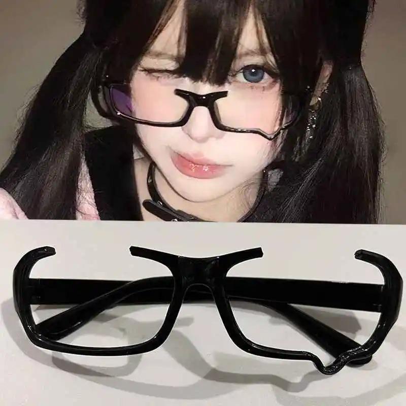 Y2K Teardrop Cosplay Glasses Unisex Without Lenses Eyeglass Jewelry Costume Anime Props Spectacles Eyewear Accessories Gifts