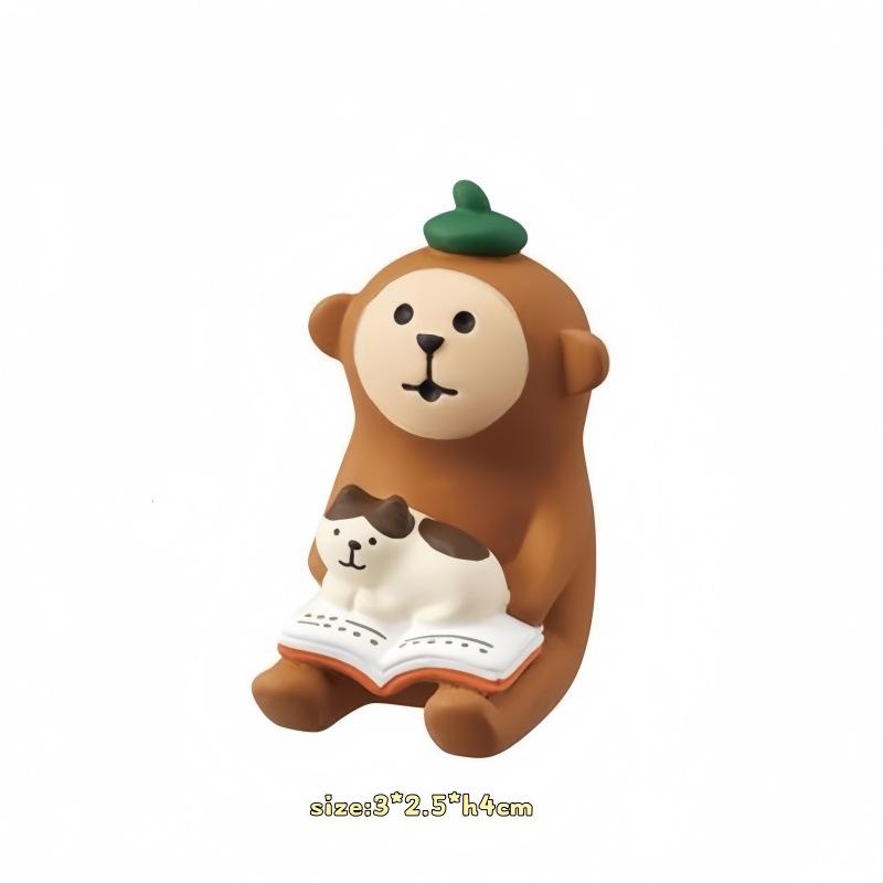 Japanese grocery zakka bookshelf reading micro scene ornament handmade DIY accessories Japanese cat resin small ornament
