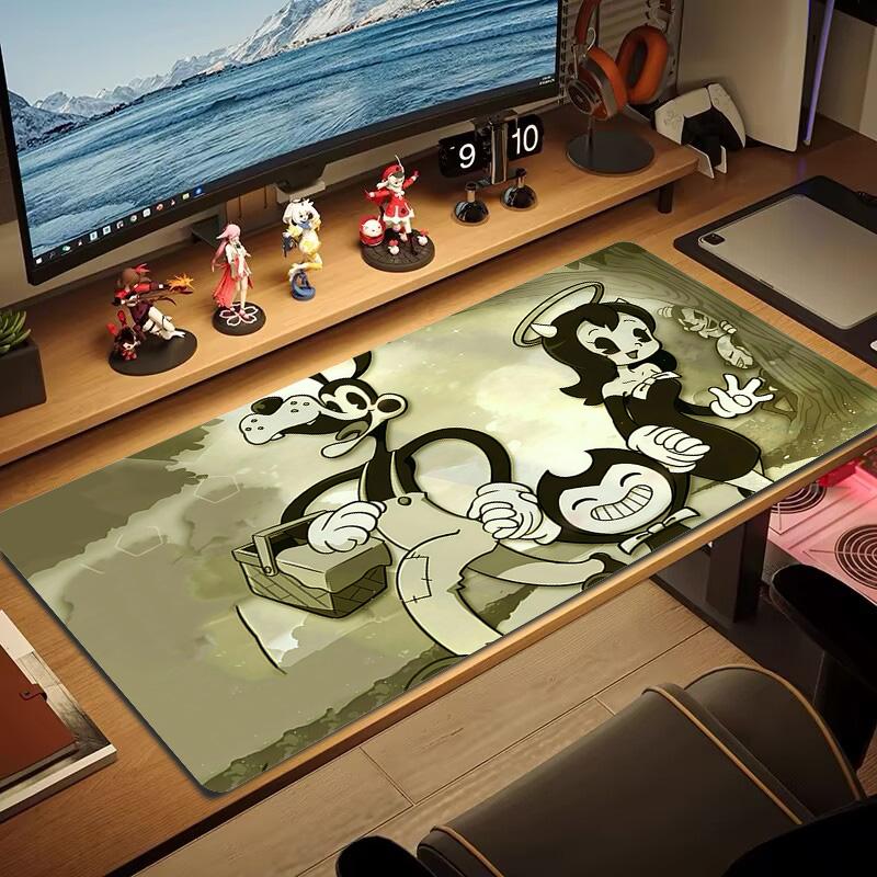 Bendy Print Cushion Non-slip Laptop Tablet Big Mousepad XXL Mat Mini PC Playmat With Lock edge