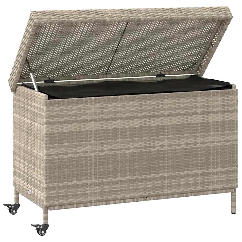 Garden Box with Wheels, Grey, 110X55X73 Cm, Polyrattan