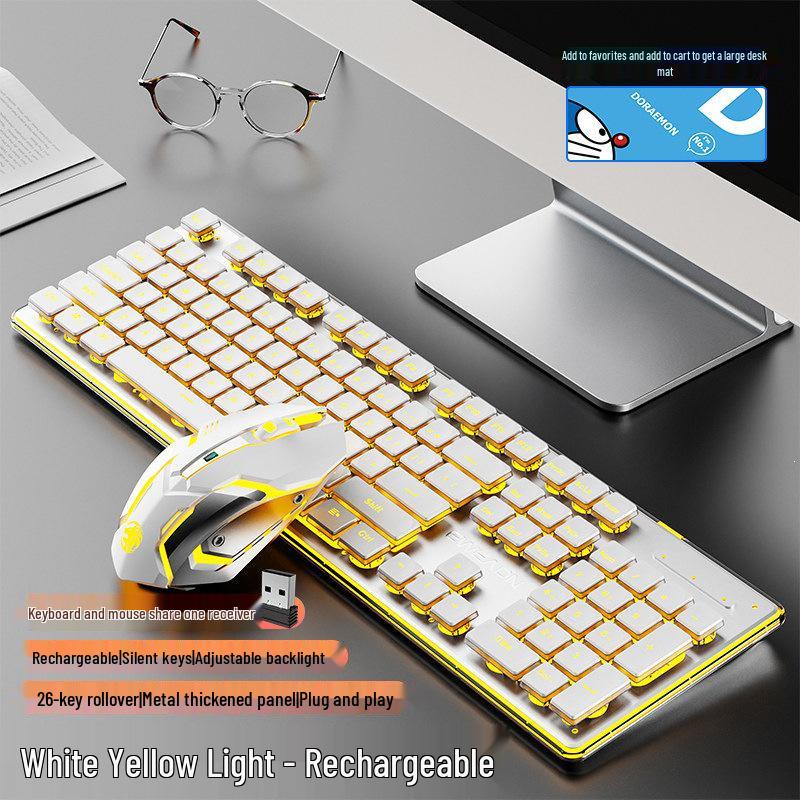 X7 Silent Pink Wireless Keyboard & Mouse Set for Women - Stylish Office Accessory