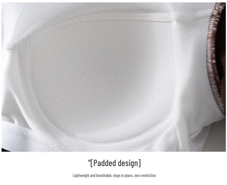 Women's Spring/Summer Color Block Yoga Vest: White, Fake Two-Piece, Short Sleeve, Loose Slim Fit