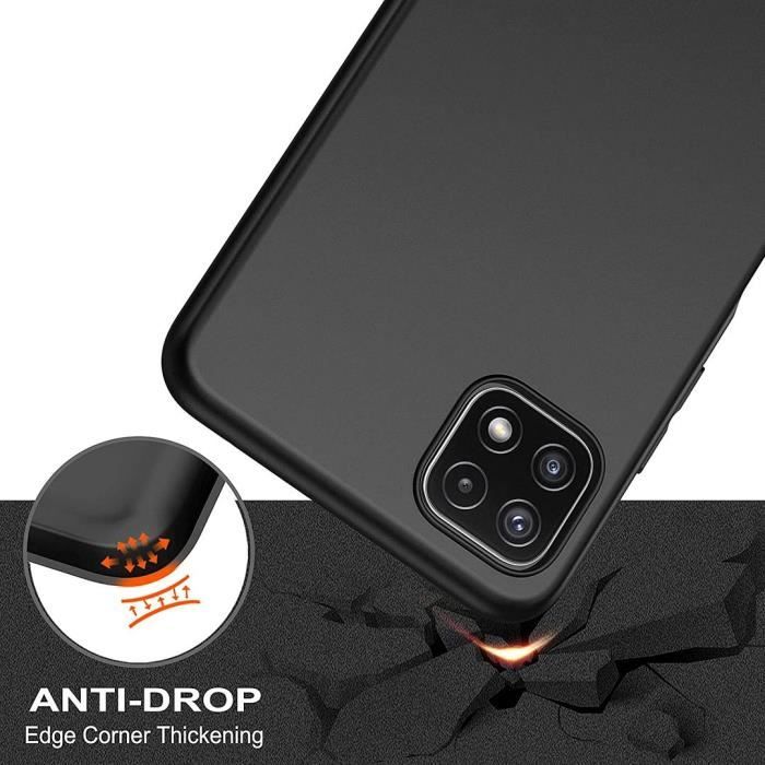 Protective Case for Samsung Galaxy A22 5G - PROSHOP - Black Silicone - Shockproof - Precise Cutout