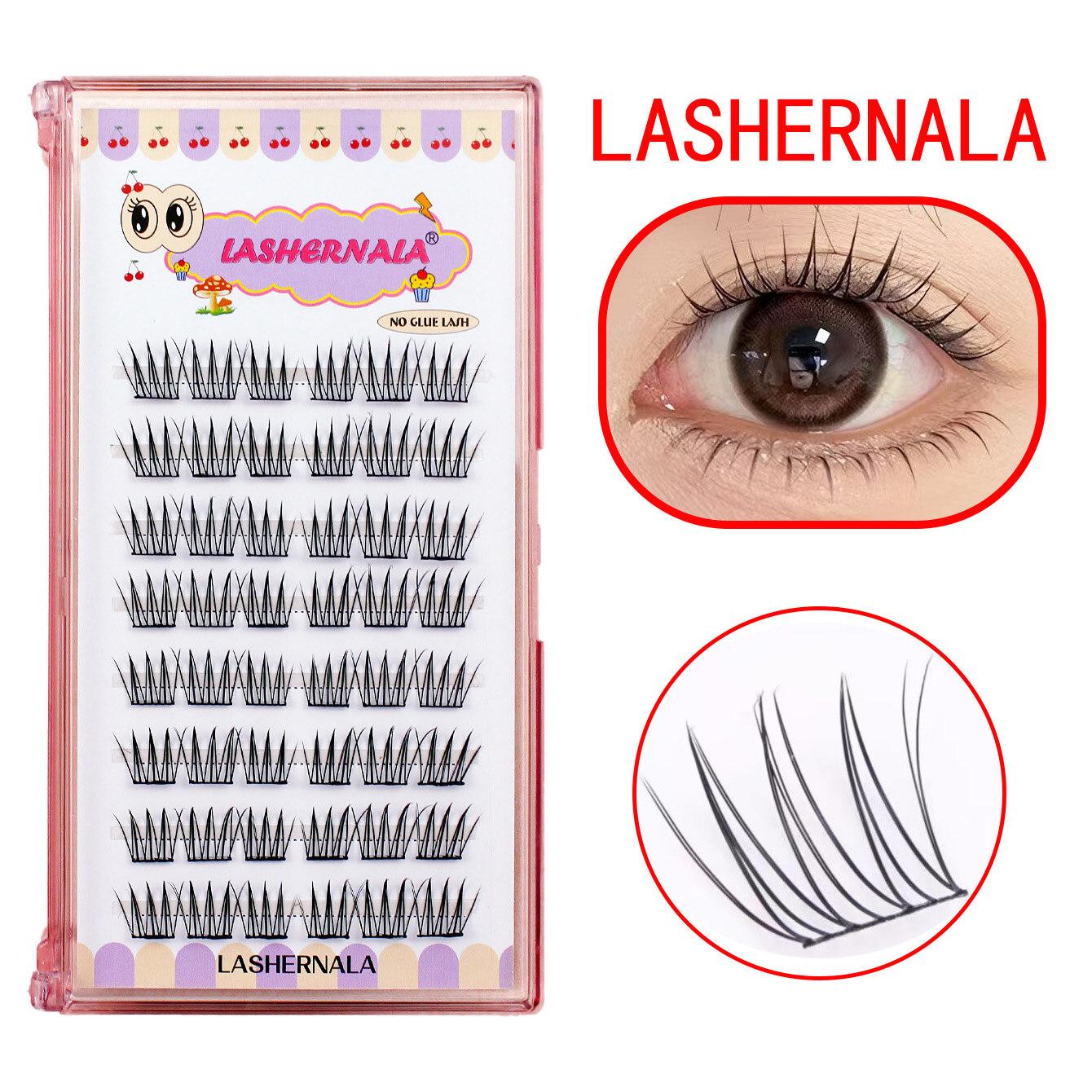 

Lashernala 48-strand eyelash extensions, no-glue eyelashes, eyebrow extensions, strand eyelashes, cat eye idol