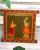 Handmade Radha Krishna Painting: Vintage Wooden Window Wall Decor