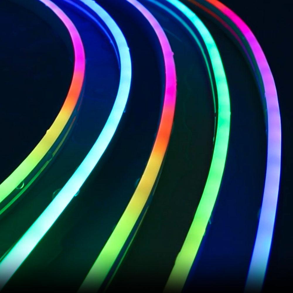 DIY DC12/24V Dream Color LED Neon Strip WS2811 5050 RGBIC P67 Waterproof Addressable Smart IC Flexible Light Tape for Room Decor