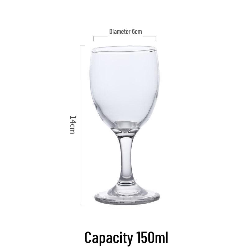 Glass Stemmed Wine Goblets - Set of 10