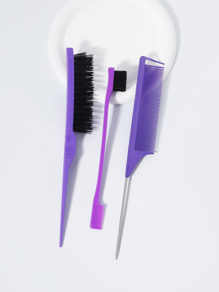 3 pieces/set styling comb set teasing comb triple teasing comb mouse tail comb edge brush hair salon tool set