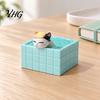 Decorative Cat in Bathtub Cute Bathing Figurine, Mini Kitten Blue Statue, Micro Landscape Charming Office Desk Decor Fairy Garden Ornament,