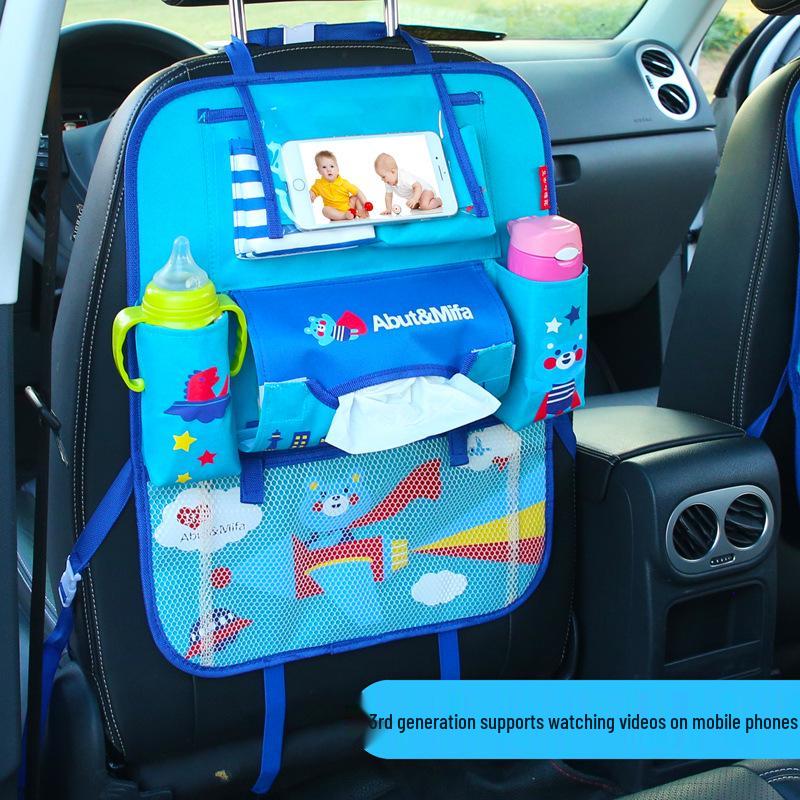 Children's Multifunctional Car Seat Organizer with Touch Screen Compartment