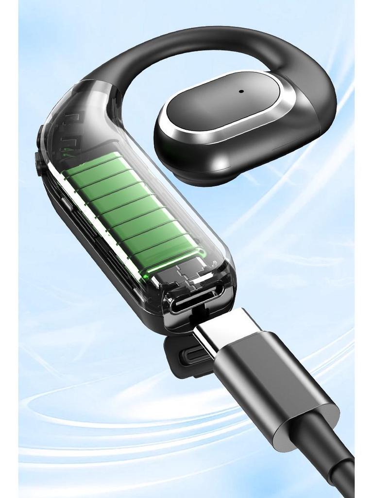 Bluetooth Wireless Stereo Ear-Hook Headset with Digital Display - Universal Fit