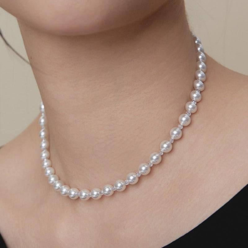 

dmoment (925 Silver) Lily Pearl Choker White