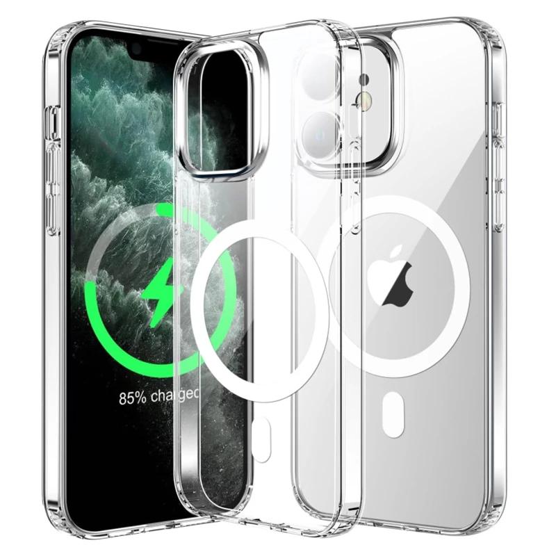 Luxury Car Phone Mount Case for iPhone 16 15 14 Plus 13 12 11 Pro Max Plus Case for MagSafe Magnetic Wireless Charger Clear Case