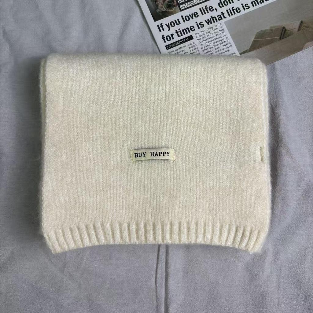 Unisex Cashmere Scarf: Skin-Friendly, Thick, Warm, Versatile, Solid Color, Parent-Child Style for Autumn & Winter.