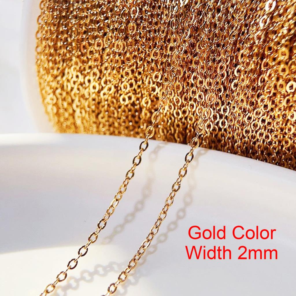 No Fade 2meters Stainless Steel Chains for Jewelry Making Supplies Bracelet Necklace Earrings High Quality Chain DIY Accessories