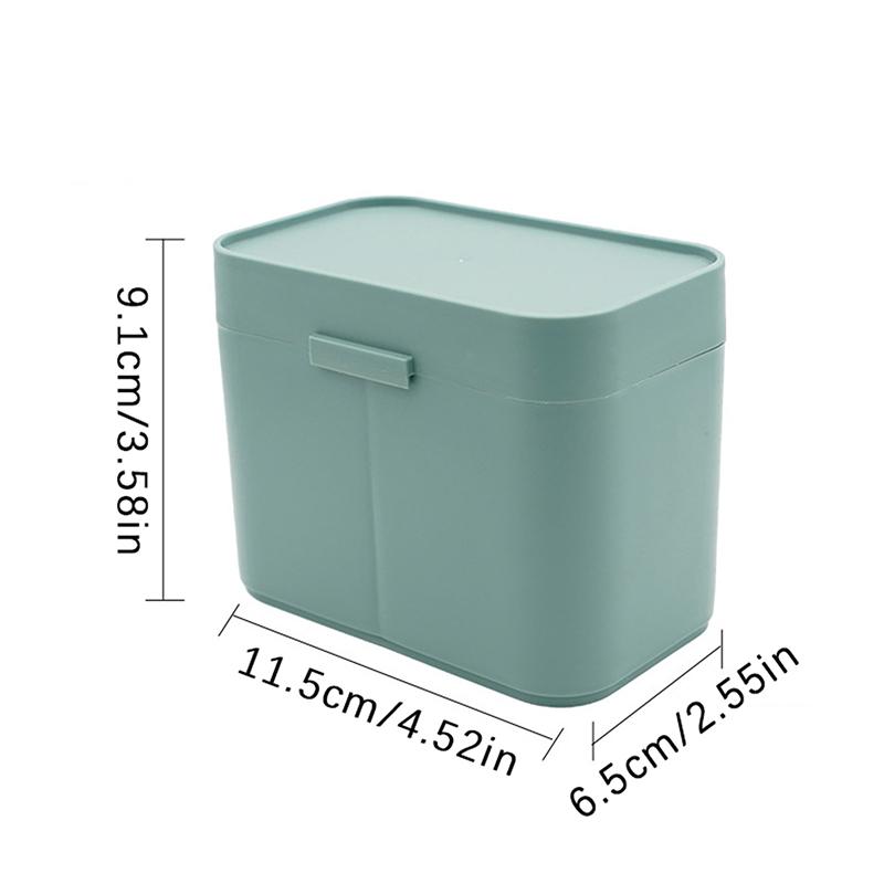 Cotton Pads Swab Nail Wipes Makeup Brushes Organizer Storage Box Holder Container Case Independent Double-Compartment