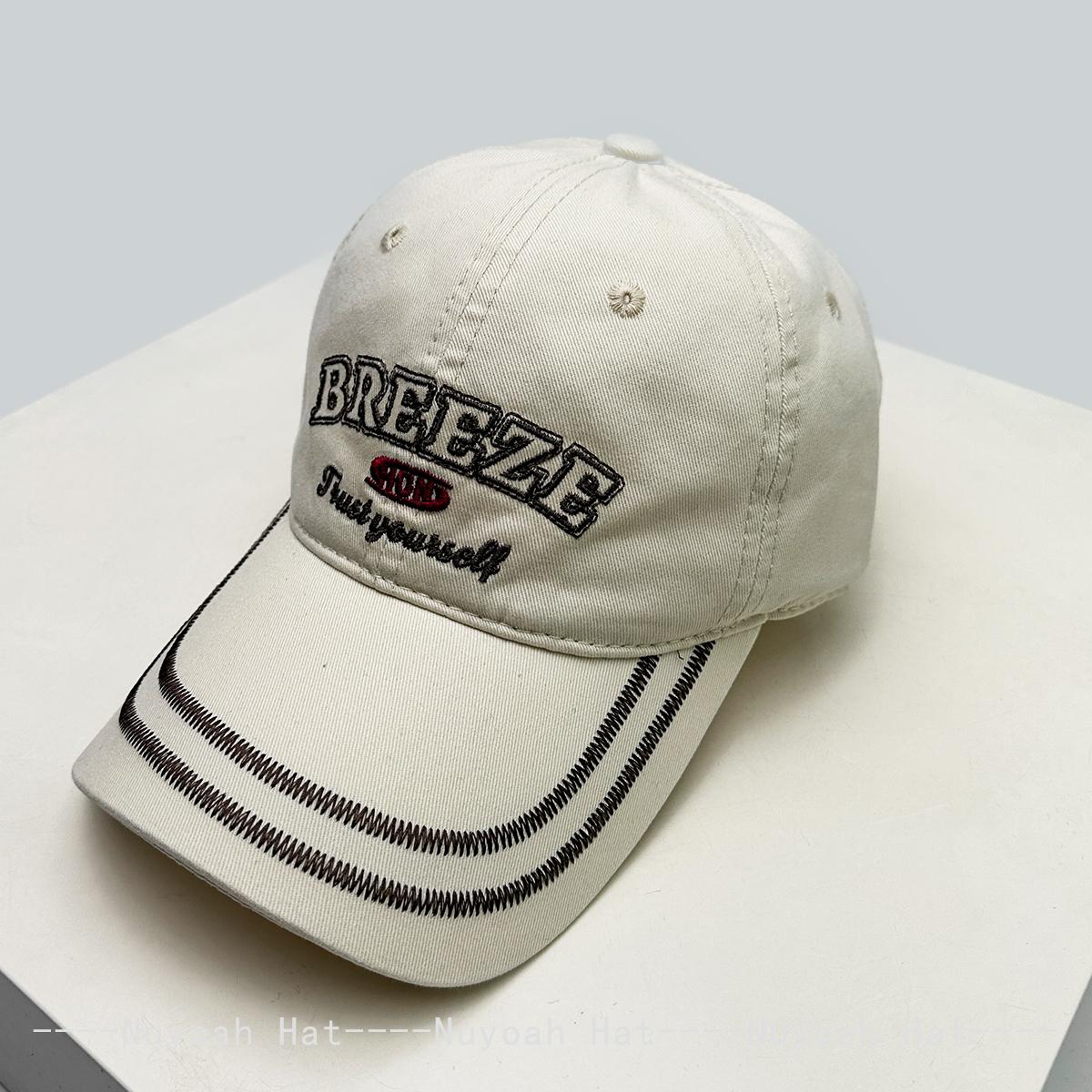 

New Men Women Korean Letters Embroidery Striped Baseball Hats Sunshade Personal Versatile Casual Peaked Caps Fashion Simple Ins 52-60cm