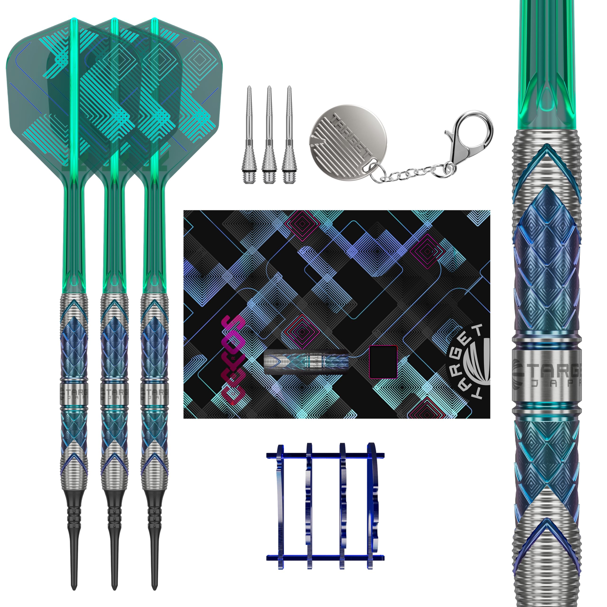

Target Japan KAZE SERIES CEROS Tungsten Soft Tip Dart Set 6 Shape Flights and 2BA Black Pixel Tip Series 90% K-Flex K-Flex No. Shafts, (Kaze Ceros)
