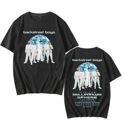 Vintage T-Shirt Mode Backstreet Boys Millennium Tour 2025 Musik Unisex Oberteile Männer Frauen Trend Y2k Kurzarm T-Shirts