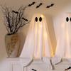 2 Packs Halloween Decoration Ghost Decor with String Lights Battery Operated for Indoor Party Home Table Room Fireplace Decor