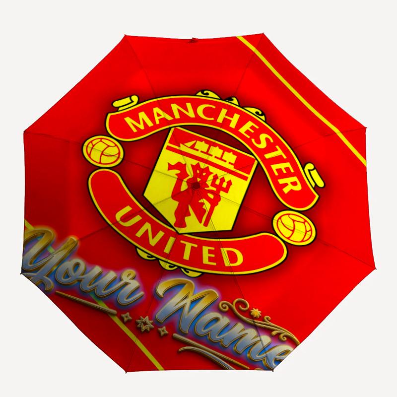 Personalized Name M-Manchester Print Umbrella, UV Shielding. It Has Eight Sturdy Ribs for Outdoor Use And Perfect As a Holiday Gift