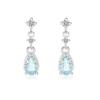 Sterling Silver Mermaid's Tear Blue Zircon Tassel Earrings for Women - Elegant and Luxurious Studs