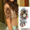 1 PC 210*114MM Waterproof Temporary Tattoo Sticker Spider Flash Tattoos Sanskrit Tiger Flower Body Art Arm Fake Tatoo For Women Men