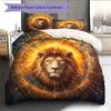 Lion Runes Pattern Bedding Quilt Set  Home Decoration  Gift (1 * Duvet Cover + 2 * Pillowcase  Without Core)