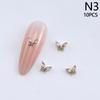 10Pcs 3D Mini  Butterfly Nail Art Charms Jewelry Parts Accessories Luxury Alloy Nails Decoration  Supplies