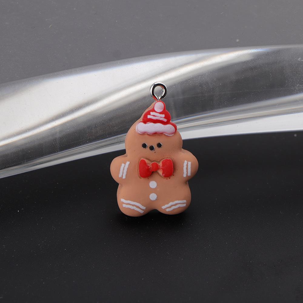 

5pcs Christmas Gingerbread Man Biscuits Charms Resin Cookie Xmas Pendant Earrings Bracelet Diy Jewelry Making Supplies Material 5pcs