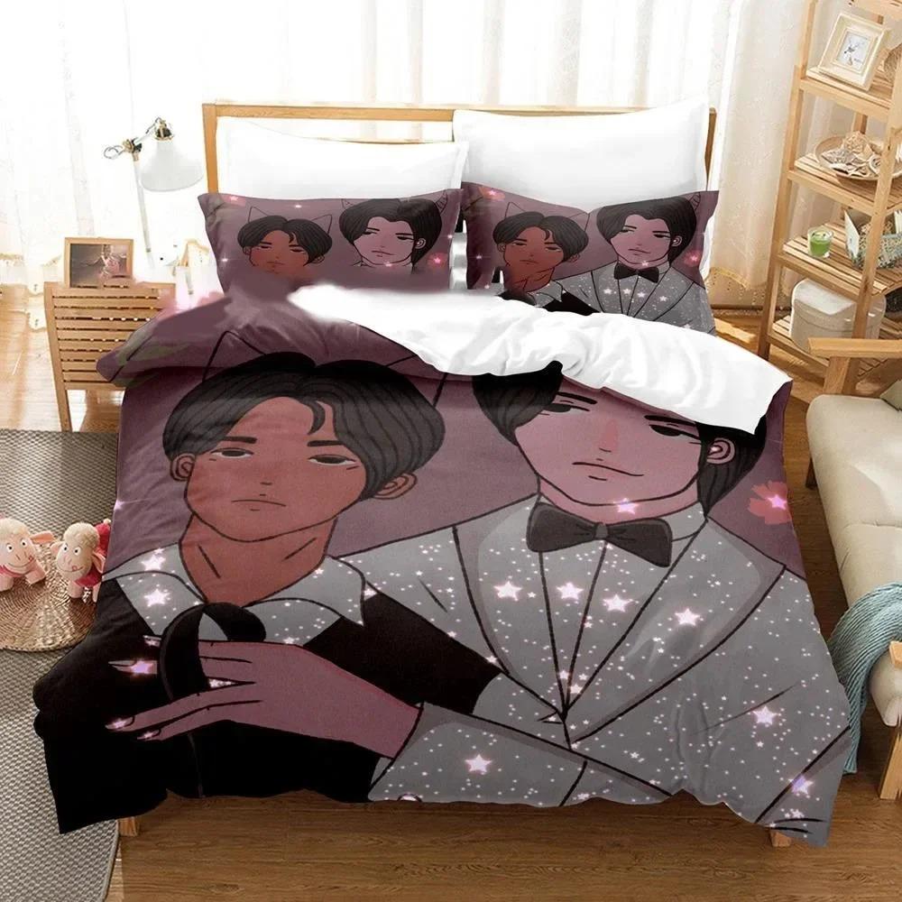 KinnPorsche Mileapo Bettwäsche-Set für Jungen und Mädchen, Twin Queen Size, Bettbezug, Kissenbezug, Bett, Kinder, Erwachsene, Mode, Heimtextilien