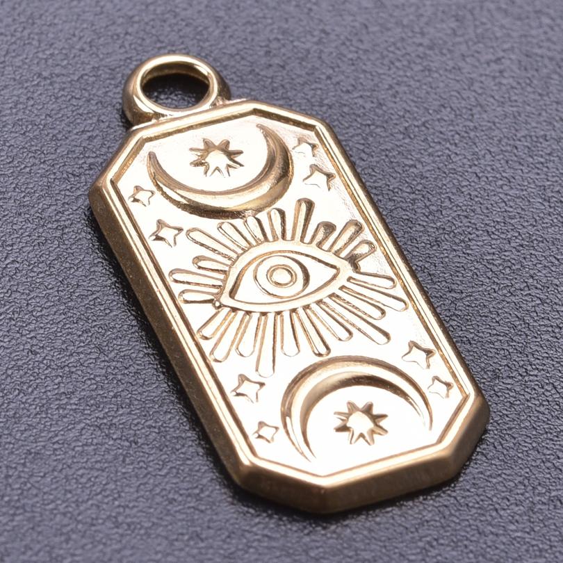 10pcs/Lot Gold Color 3D Dragon Heart Charm Sun Evil Eye Cross Stainless Steel Pendants For Jewelry Making Supplies DIY Earrings