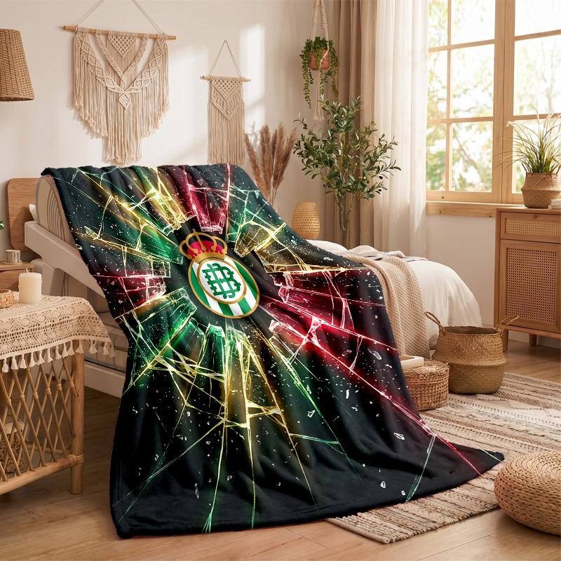 Real Betis Football Print Flannel Blanket Soft Warm Sofa Bed Throw Blanket For Home Office Bedroom