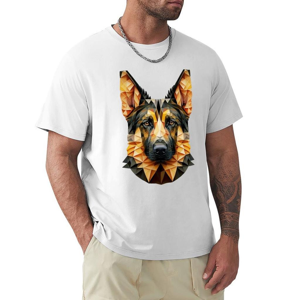 GerUnisex Shepherd Portrait TShirt Casual Soft Cotton Short Sleeve Tee