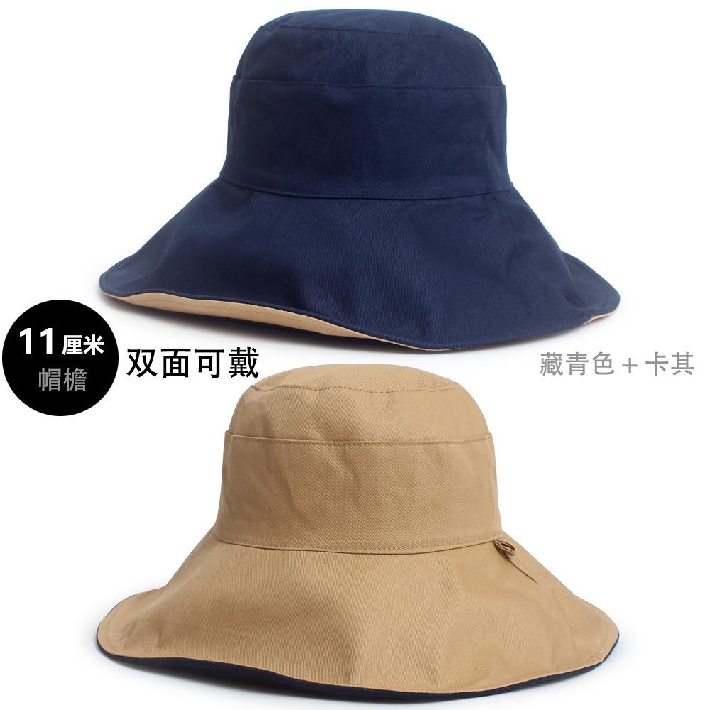 Summer New Bucket Hat Large Brim Women Travel Sunscreen Sunshade Double-sided Can Wear UV Protection