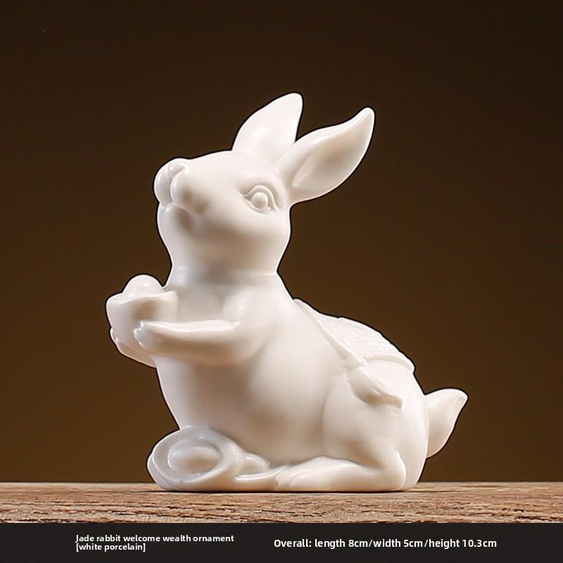 Feng Shui Wealth Ox Statue Ceramic Figurine Money Luck Charm for Home Office Desk Decor Bullish Vibe Gift for Career Success