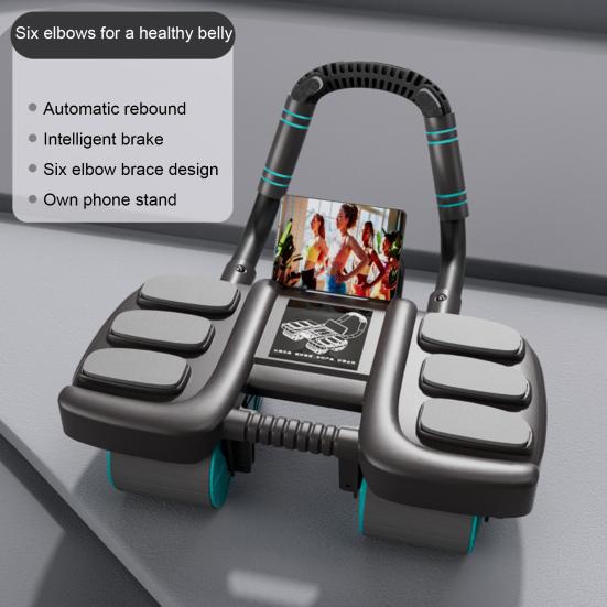 Roată abdominală cu rolă de susținere automată a cotului, bărbați, femei, antrenament de bază