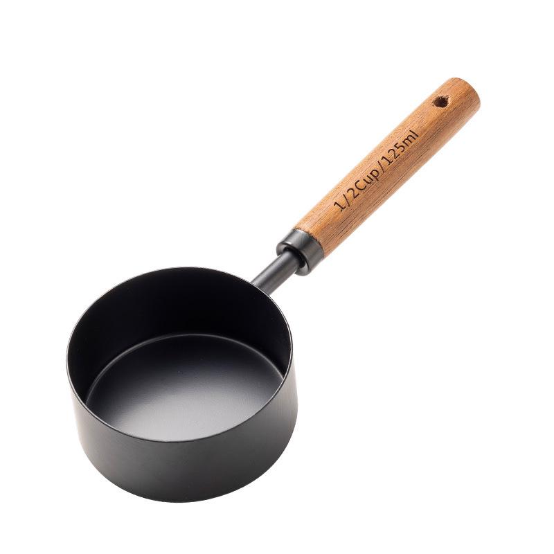8-Piece Stainless Steel & Walnut Measuring Spoon and Cup Set for Baking and Coffee