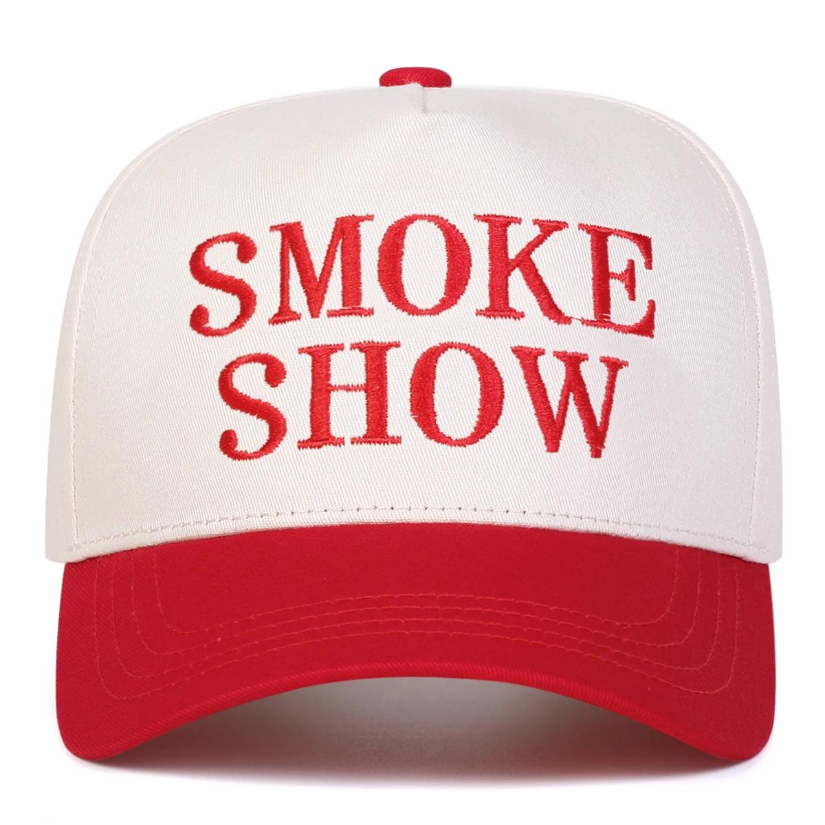 

Унисекс Бейсболки с вышивкой букв Smoke Show Весна Осень На открытом воздухе Регулируемые Повседневные кепки Кепка от солнца Спортивная кепка
