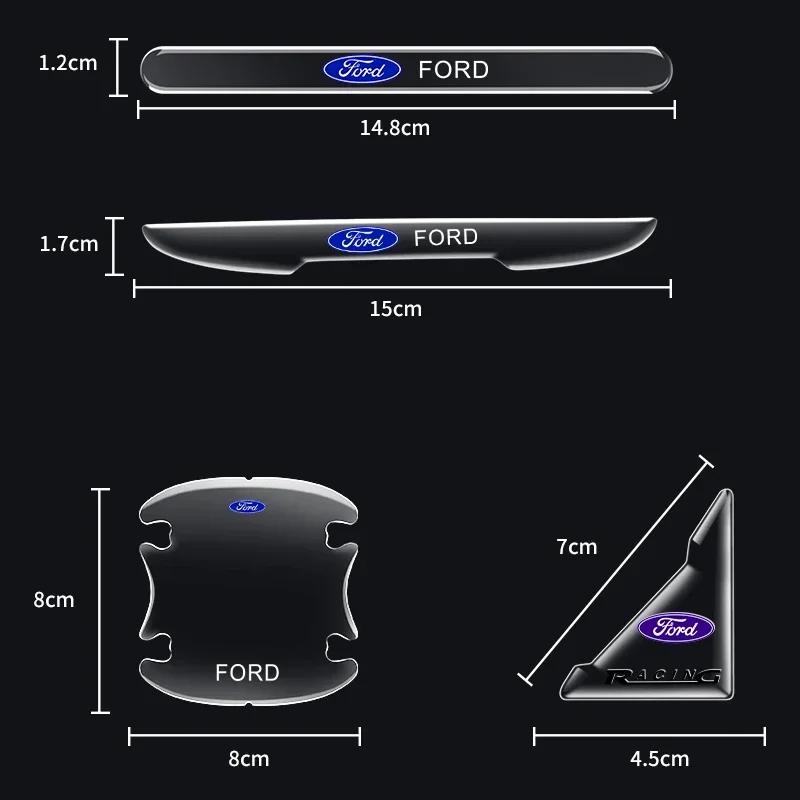 Car Sticker Hot For Ford 4pc Car Door Edge Door Handle Door Corner Protection Film Sticker For Ford Mustang Kuga Fiesta Mondeo E