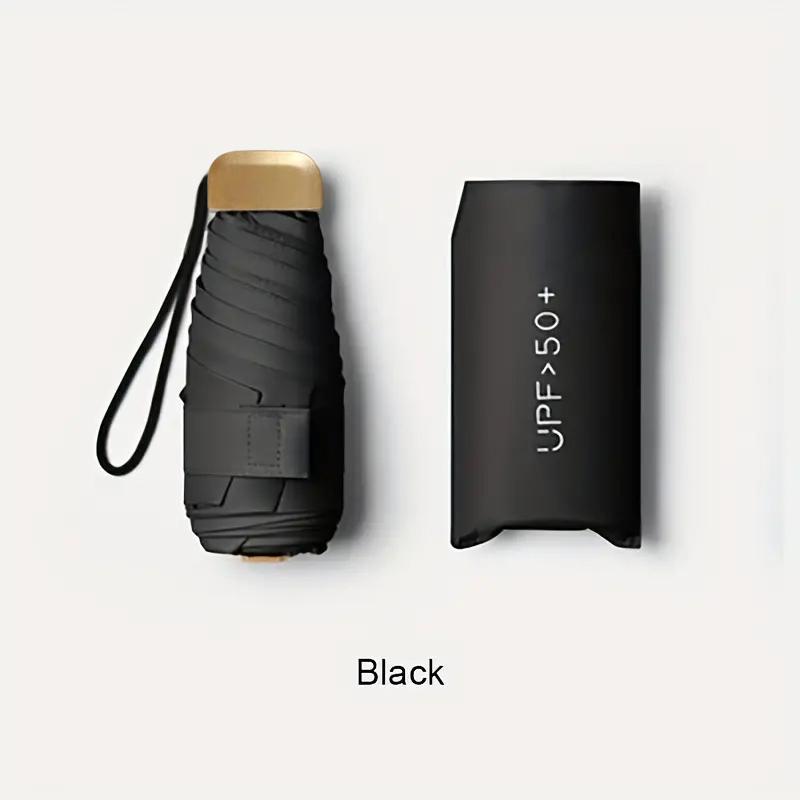 

Portable Mini Compact Floral UV Protection Sun Umbrella - Durable Iron Frame & Impact Cloth,Manual Open with UPF50+ Sunscreen Iron&6K чорний