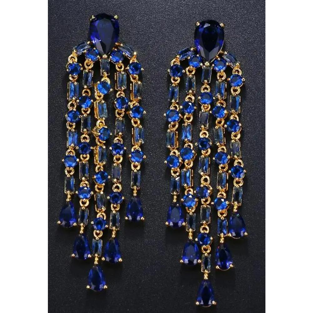 Emmaya Luxury Long Earrings For Women Wedding Party AAA Clear Cubic Zirconia Tassel Earrings Party Wedding