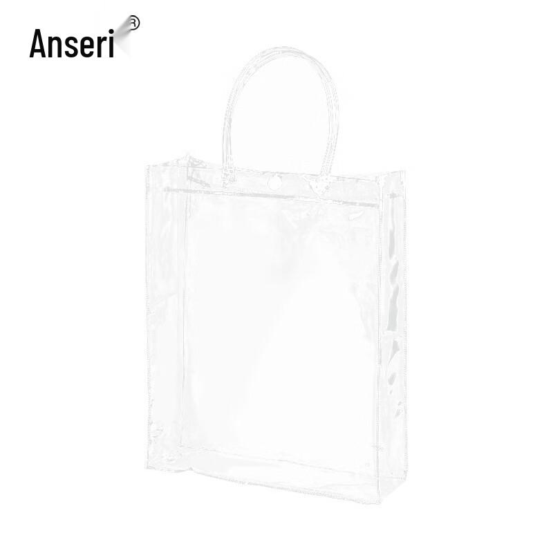 Ansairui Clear PVC Snap-Button Tote Bag