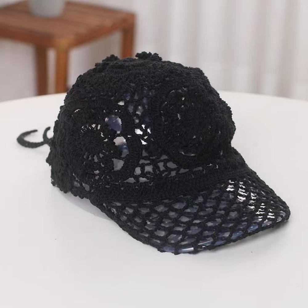 Thin Hollow Crochet Hollow Out Visors Luxury Design Ladies Peaked Cap Elegant Ladies