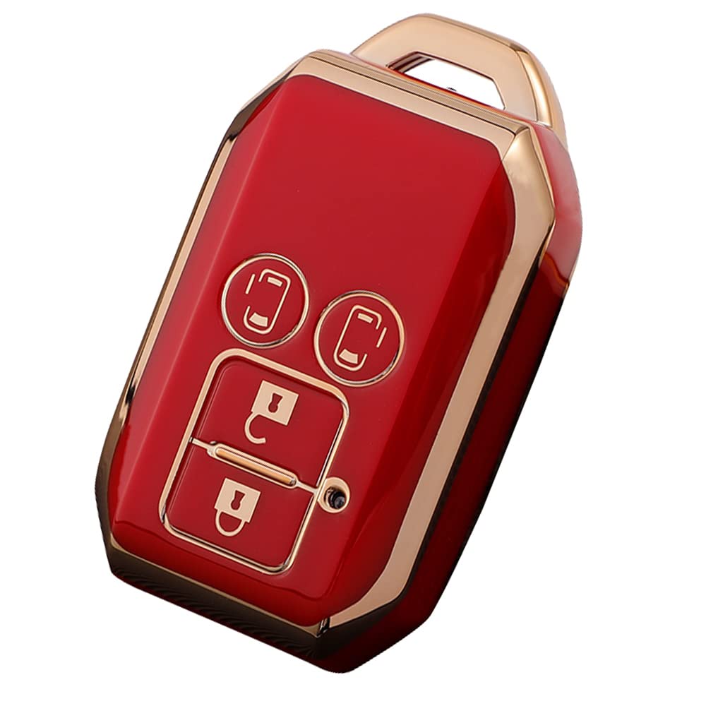 

Kinotaka Suzuki Чехол для смарт-ключа из мягкого ТПУ для автомобиля 4 кнопки Чехол для пульта дистанционного управления автомобиля m красный