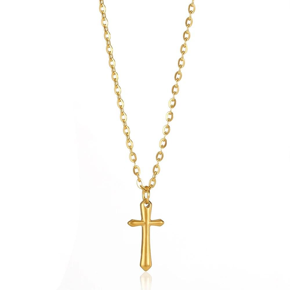 VIntage Christian Jesus Kreuz Halsketten Anhänger Für Frauen Edelstahl Runde Form Münze Halsketten Choker Gebet Taufe Geschenke