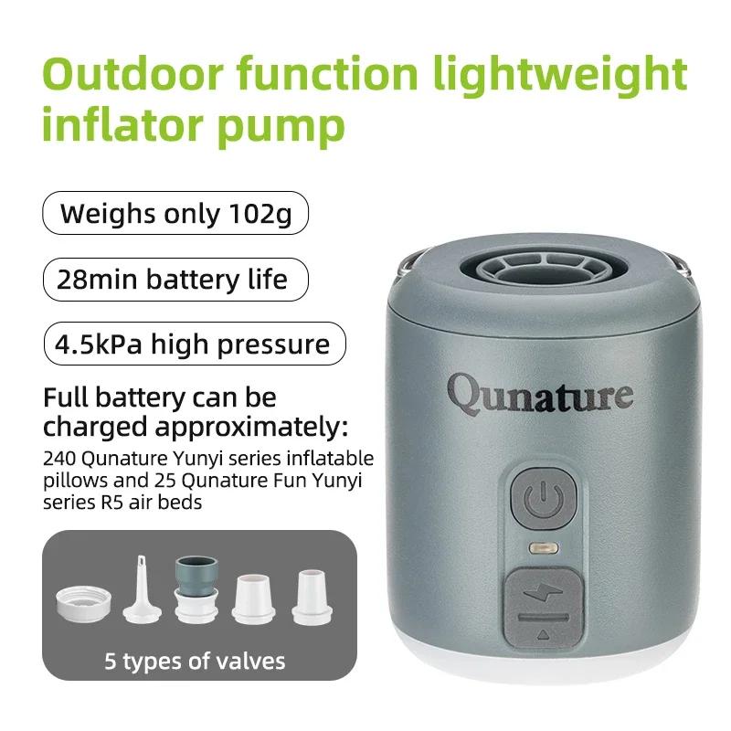 Qunature Electric Air Pump Multifunctional Inflatable Extract Gas Pump Camping Air Bed Swimming Ring Inflatable Pump lighting Gray Pump